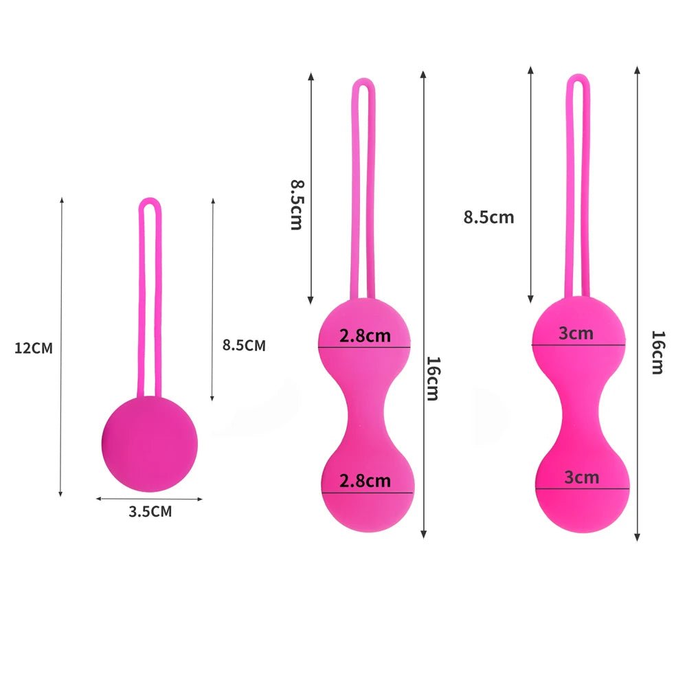 Kegel trainer showing attachment cord or retrieval string