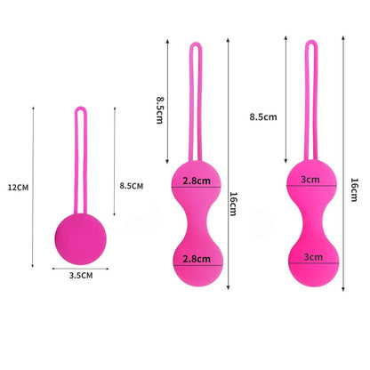 Kegel trainer showing attachment cord or retrieval string