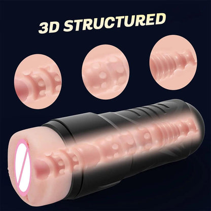 Close-up of material texture and finish on male pleasure device for men for ultimate satisfaction experience