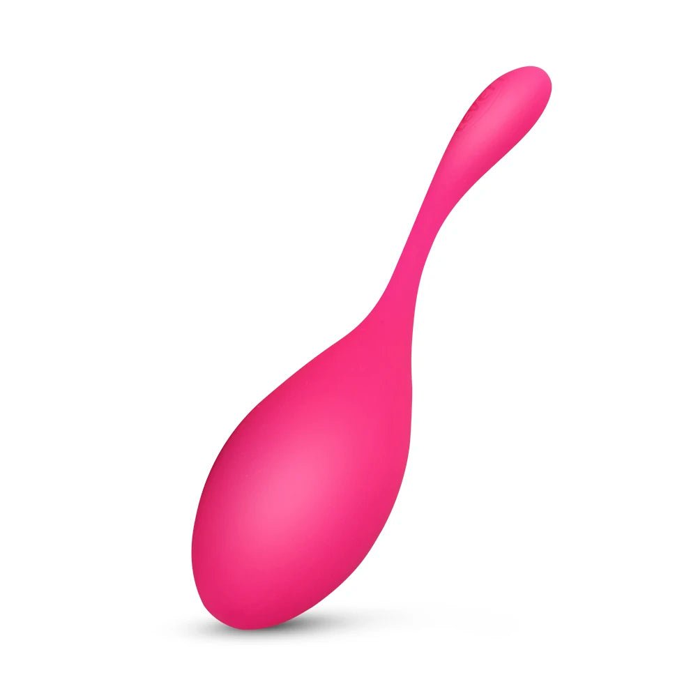 Kegel trainer showing attachment cord or retrieval string
