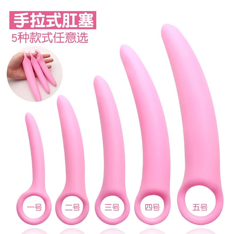 Side view of crescent silicone plug showing curved shape