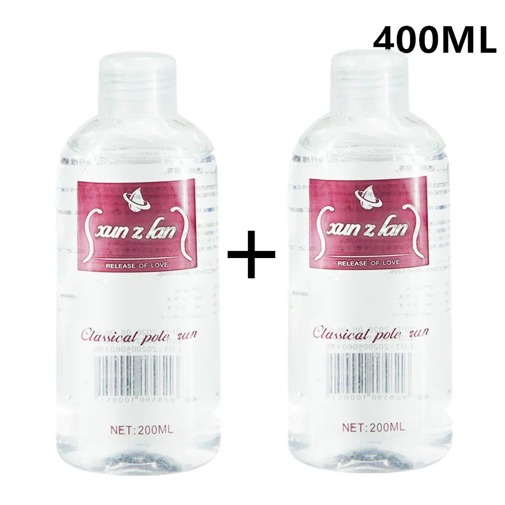 Lubricant shown next to compatible toy