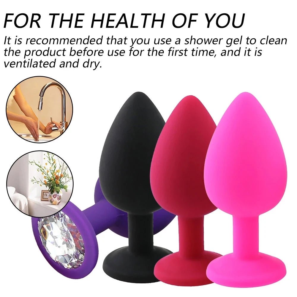 Tip close-up of soft silicone adult plug