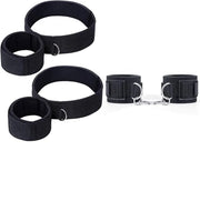 Black Adjustable Wrist and Ankle Handcuffs Set – additional product view 2