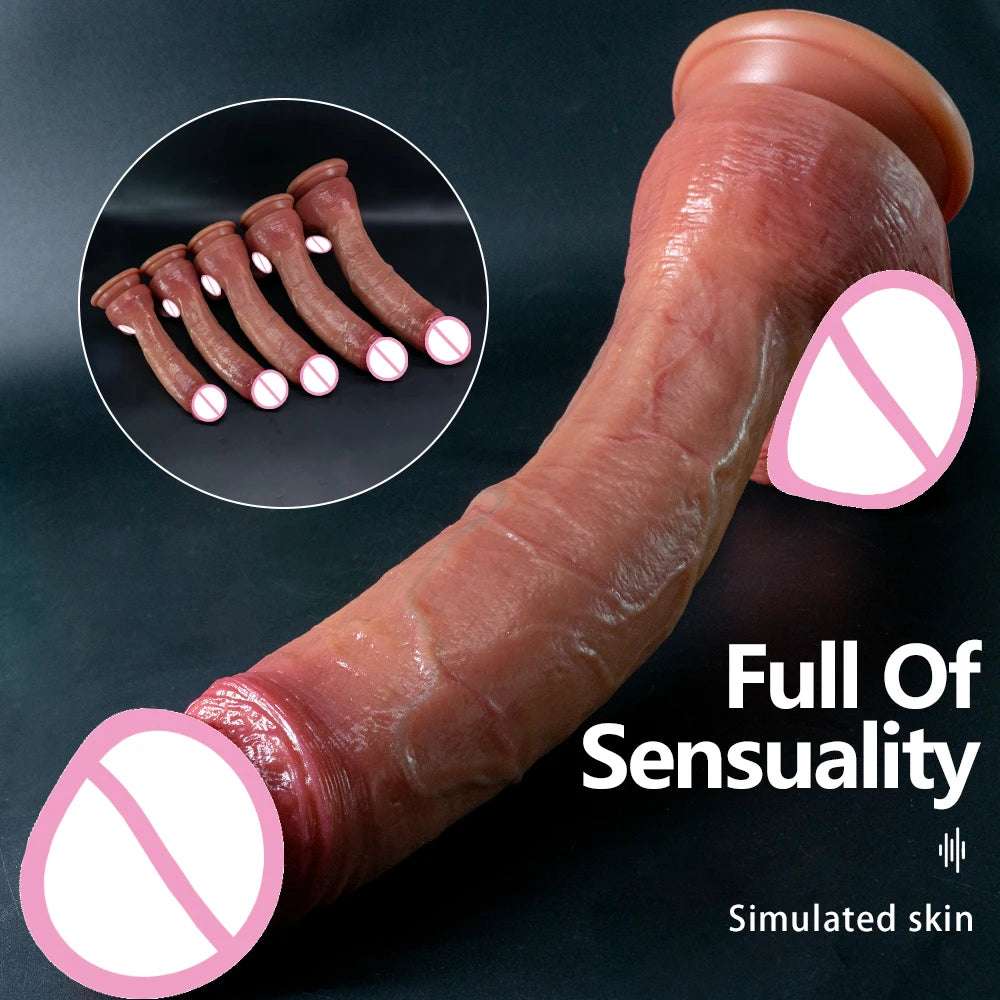 Super Long Skin Dildo intimate Medical Silicone Realistic SexToy For Women pleasureor Makeup Dildo Strapon Suction Cup Dick Adults