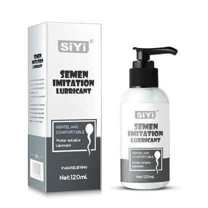 Lubricant shown next to compatible toy