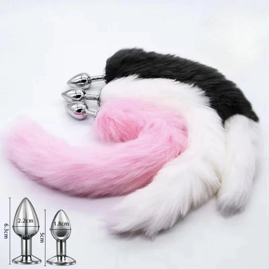 Small Fox Tail Butt Plug – Rabbit Tail Anal Toy for Couples Roleplay