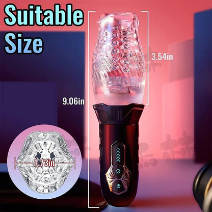 Front view of automatic rotation cup toy for men - thrilling pleasure on white background
