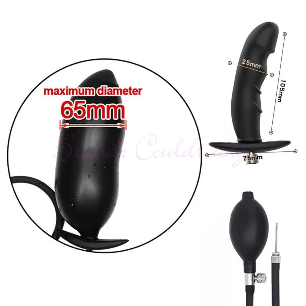 Packaging and accessories included with inflatable silicone for ultimate pleasure experience device