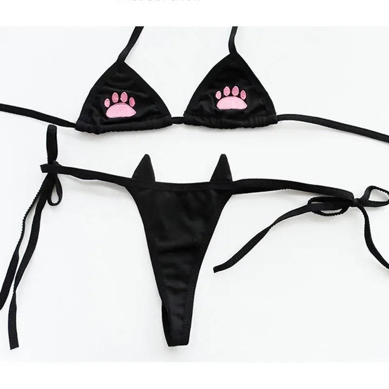 Lingerie set components laid flat