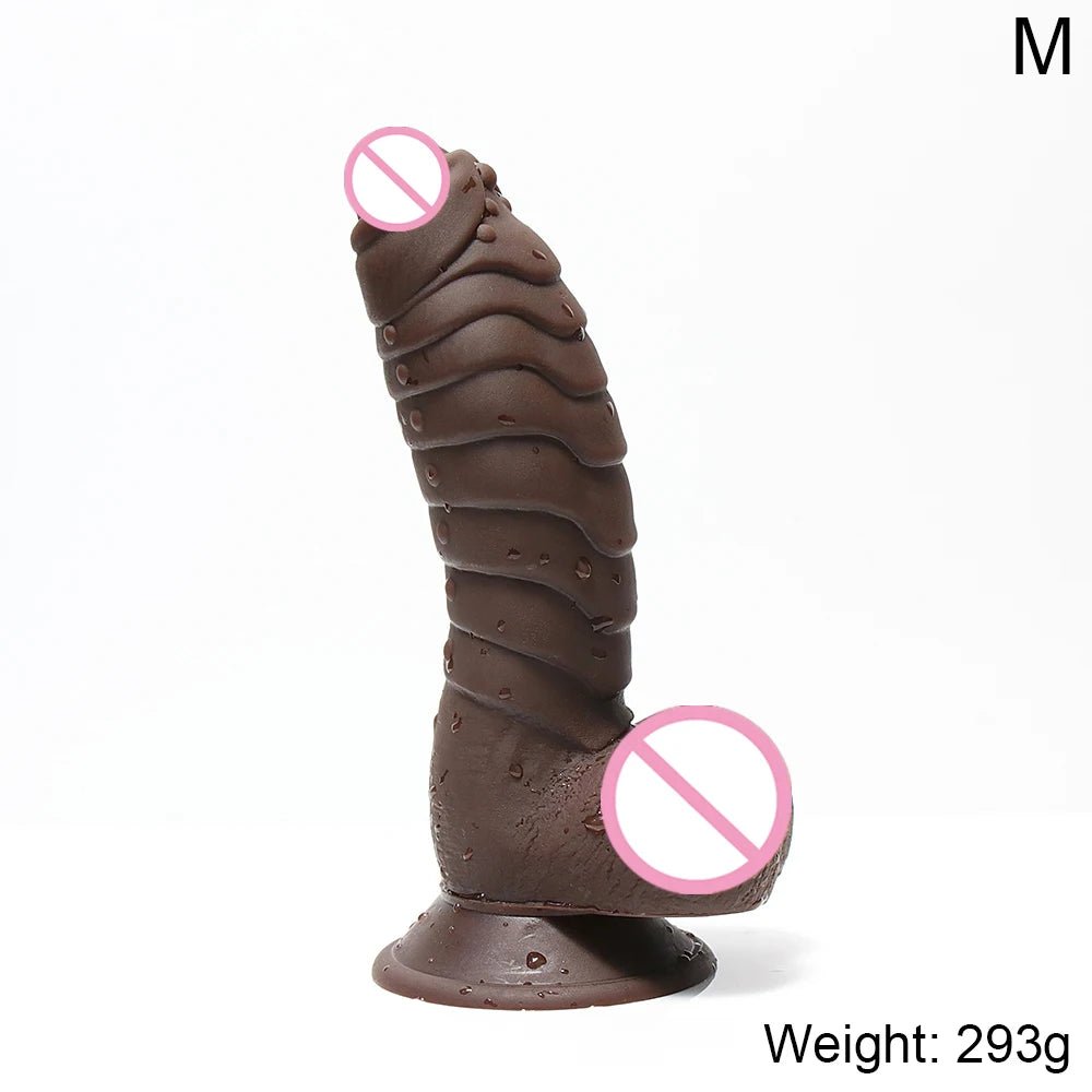 Close-up of material texture and finish on xxl huge realistic dragon scales with suction cup enjoyment