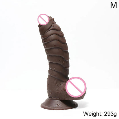 Close-up of material texture and finish on xxl huge realistic dragon scales with suction cup enjoyment
