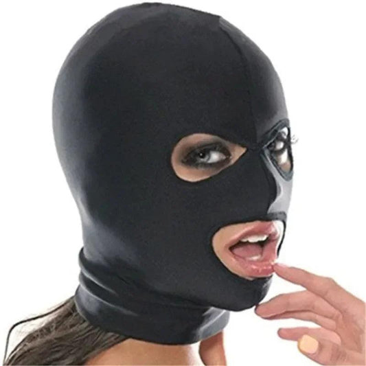 Fetish Mask Hood Sexy Toys Open Mouth Eye Bondage Mask