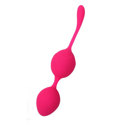 Kegel trainer showing attachment cord or retrieval string