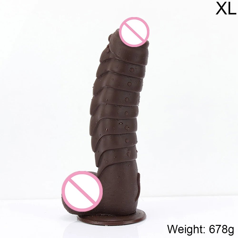 Multiple sizes of xxl huge realistic dragon scales with suction cup enjoyment displayed together