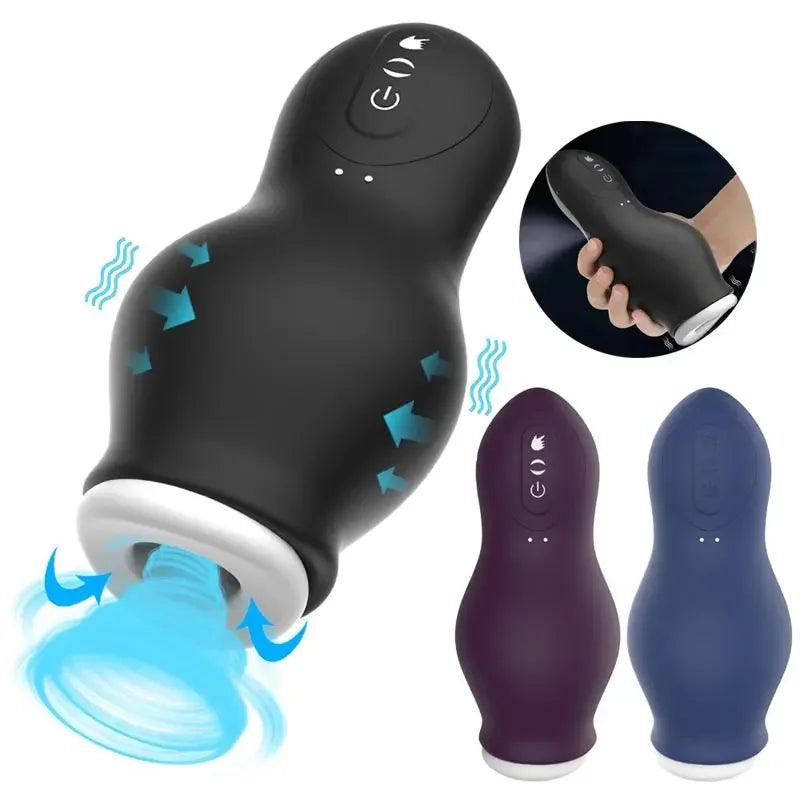 Front view of silicon devices for men - ultimate pleasure experience on white background
