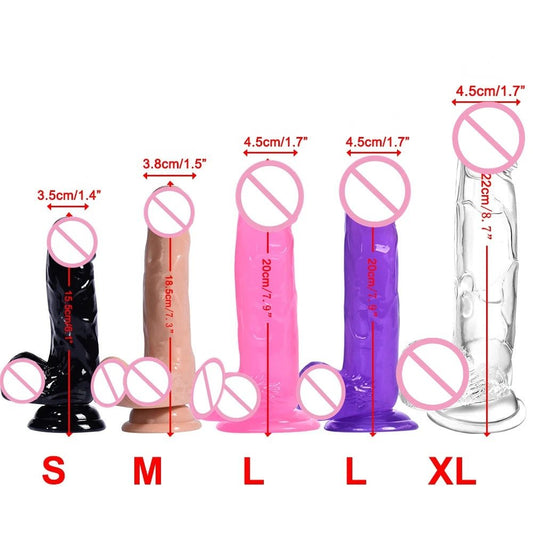 Front view of artificial toy for women with powerful suction cup delight on white background