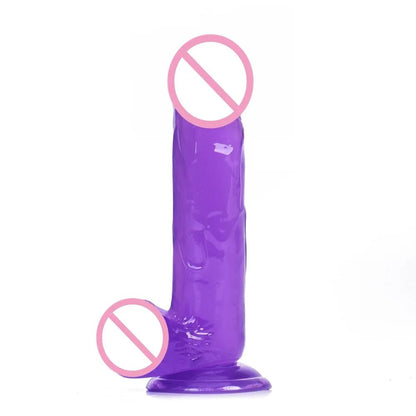 Detail shot of base or attachment on artificial toy for women with powerful suction cup delight