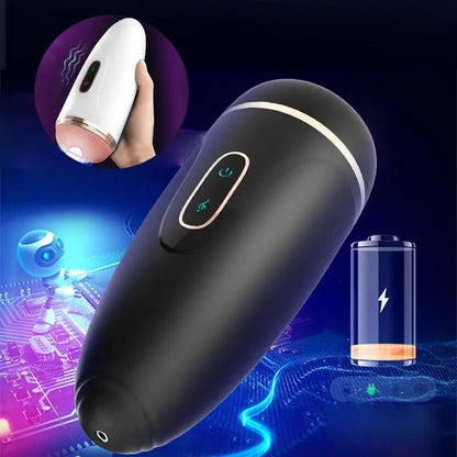 Size comparison of perinee sucker male vacuum stimulator for ultimate pleasure with scale reference