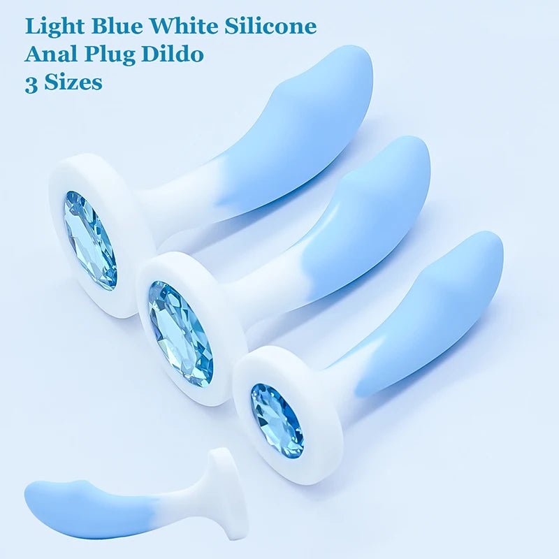 Crystal Base Butt Plug – Silicone Anal Trainer – front product view