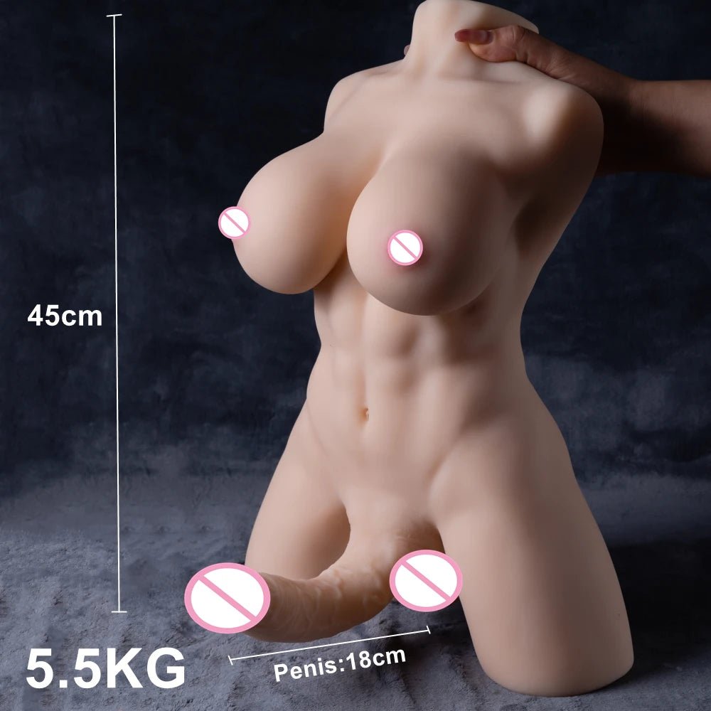 Upper body detail on adult companion figure