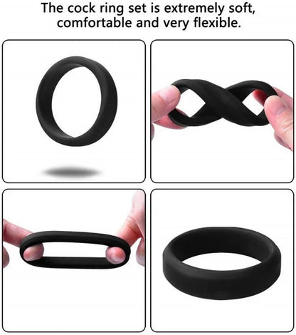 Set of rings displayed together in size order