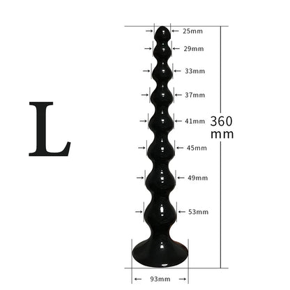 Full-length overhead view of beaded adult toy