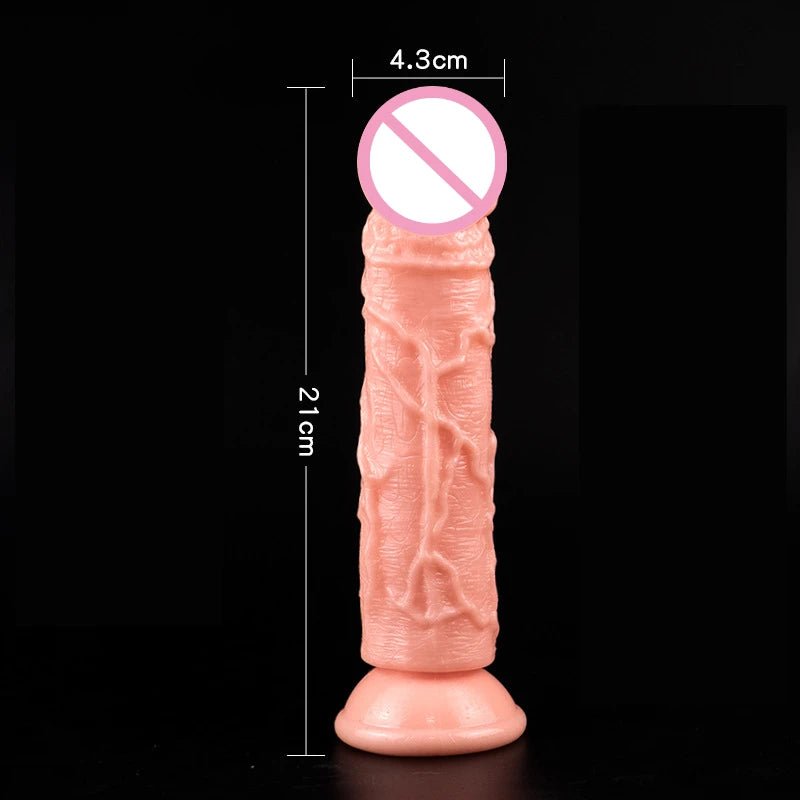 Detail shot of base or attachment on realistic skin feeling toys for women with suction cup