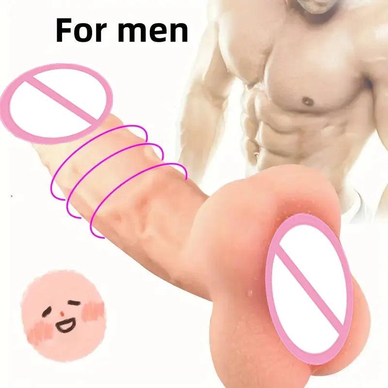 Side profile of zuimao 2 in 1 gay toy with anus for ultimate pleasure showing shape and proportions