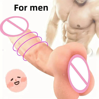 Side profile of zuimao 2 in 1 gay toy with anus for ultimate pleasure showing shape and proportions