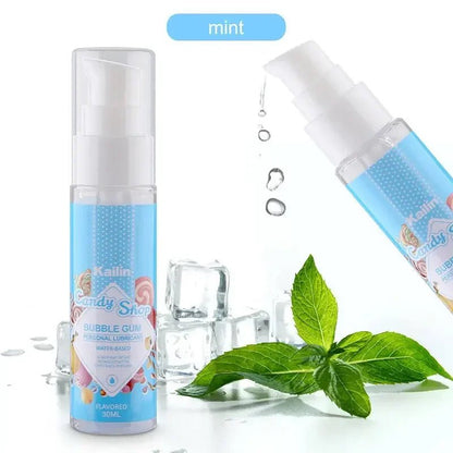 Lubricant shown next to compatible toy