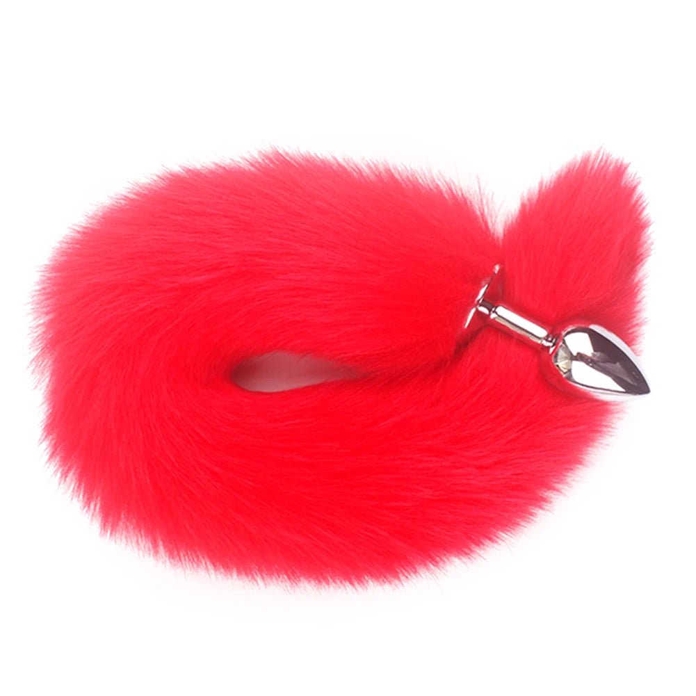 Fox tail at full length on neutral background
