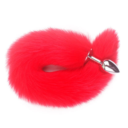 Fox tail at full length on neutral background