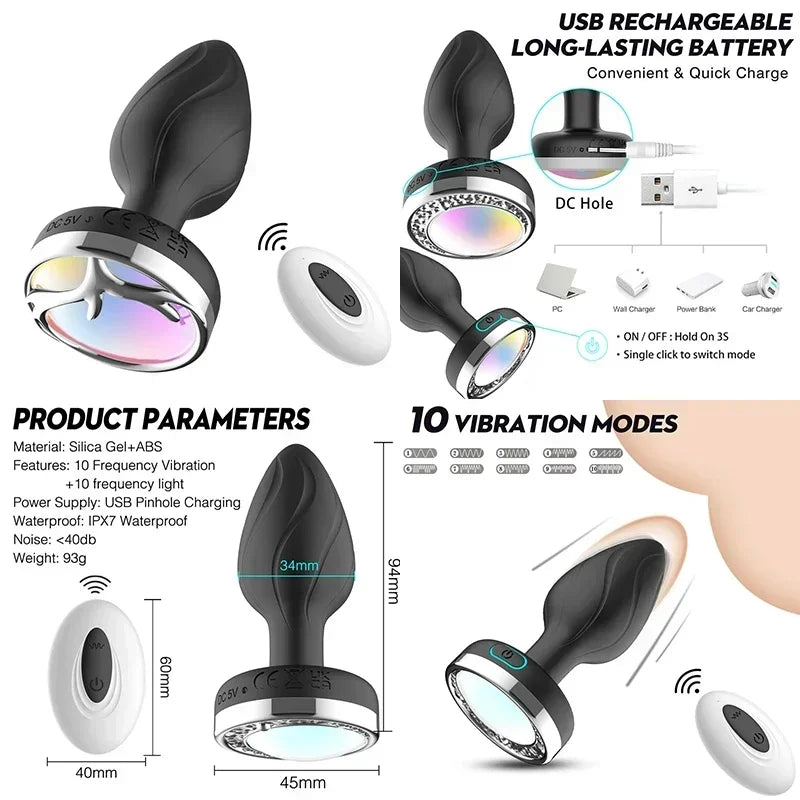 App or remote control for vibrating plug