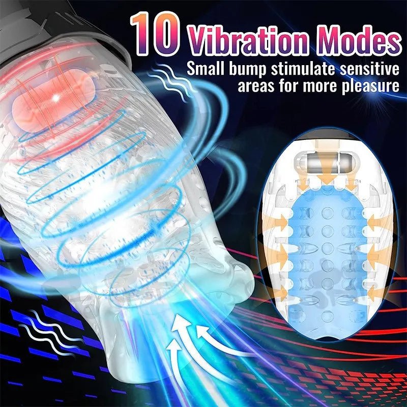 Close-up of material texture and finish on automatic rotation cup toy for men - thrilling pleasure