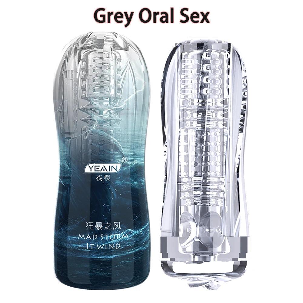 Detail shot of base or attachment on male pleasure device for ultimate soft texture experience