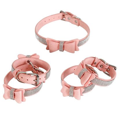 3Pcs/Set Pink Bondage Kit Restraints With Rhinestone Bows