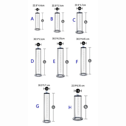 Size and cylinder diameter reference