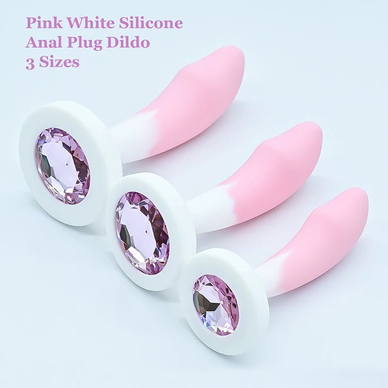 Crystal Base Butt Plug – Silicone Anal Trainer – close-up detail 2