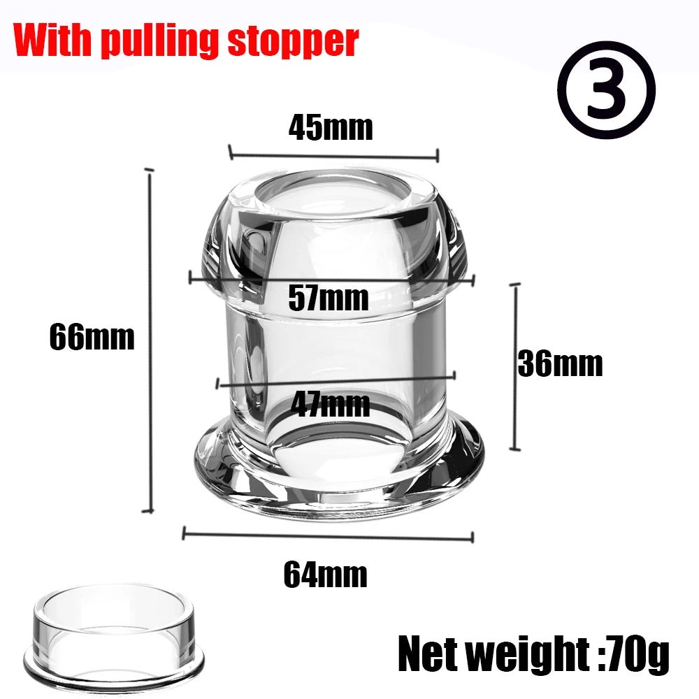 Multiple sizes of hollow silicone plug displayed