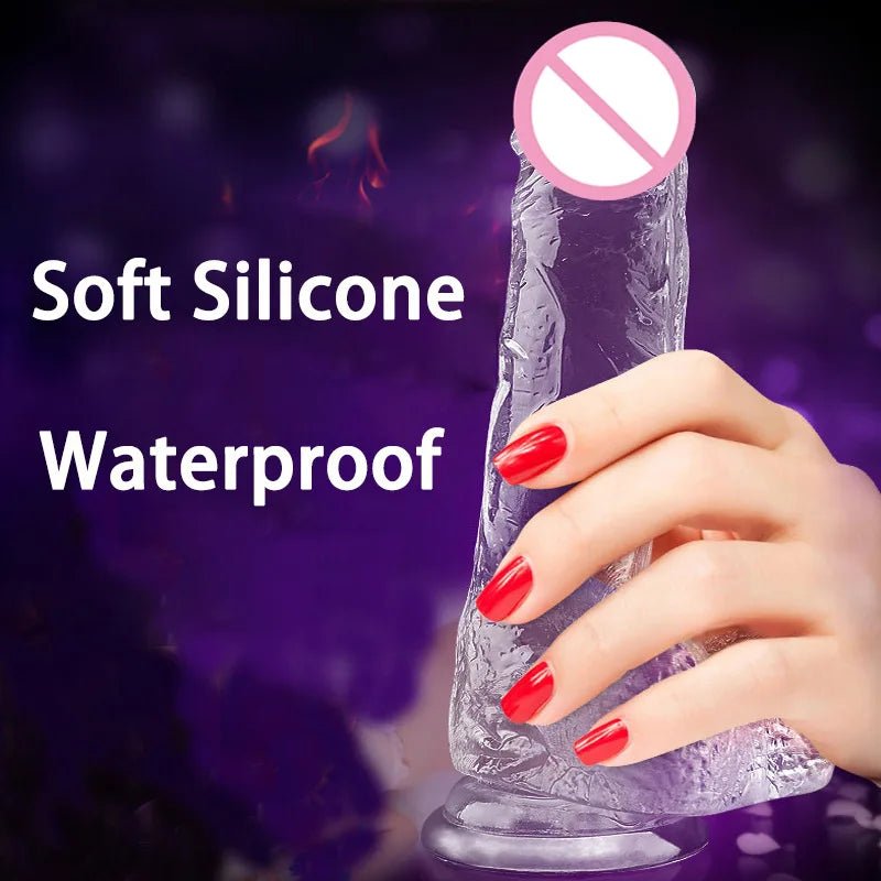 Close-up of material texture and finish on artificial toy for women with powerful suction cup delight