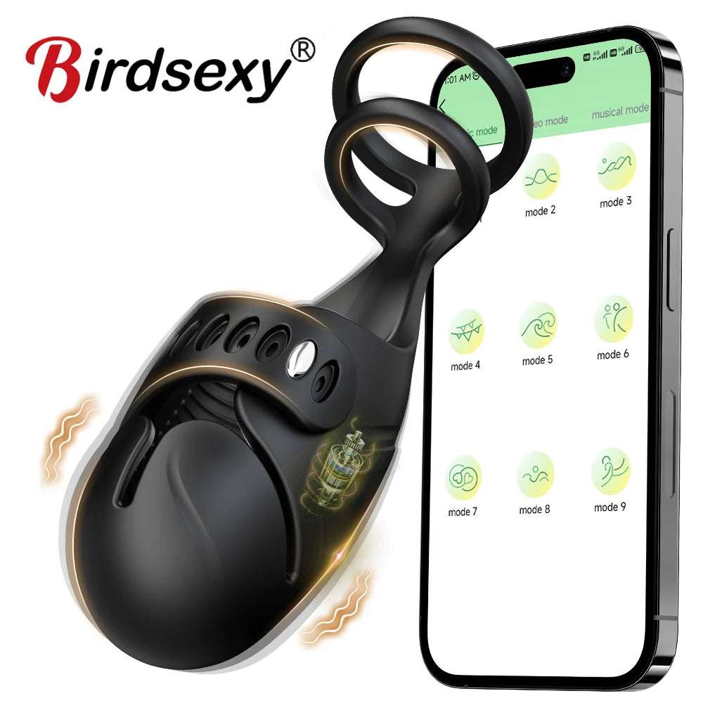 APP Male pleasureor intimate Training Vibrator adult toy for Men with 10 Vibration Modes intimate ring Glans Stimulator,Adult adult toys