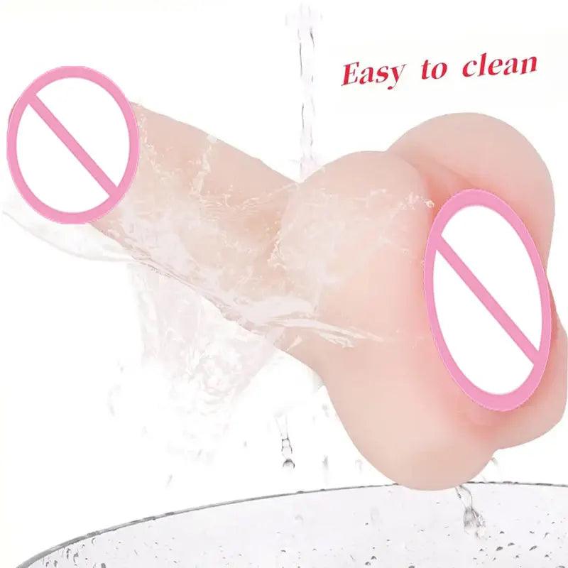 Front view of zuimao 2 in 1 gay toy with anus for ultimate pleasure on white background