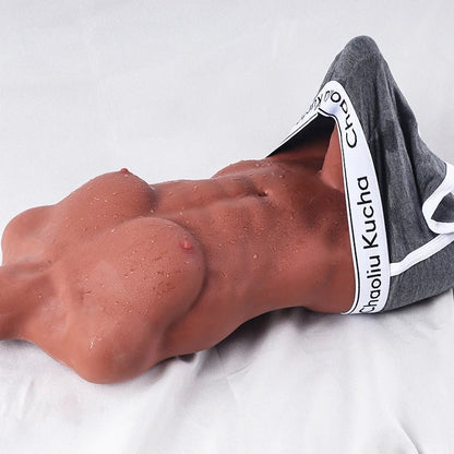 Upper body detail on adult companion figure