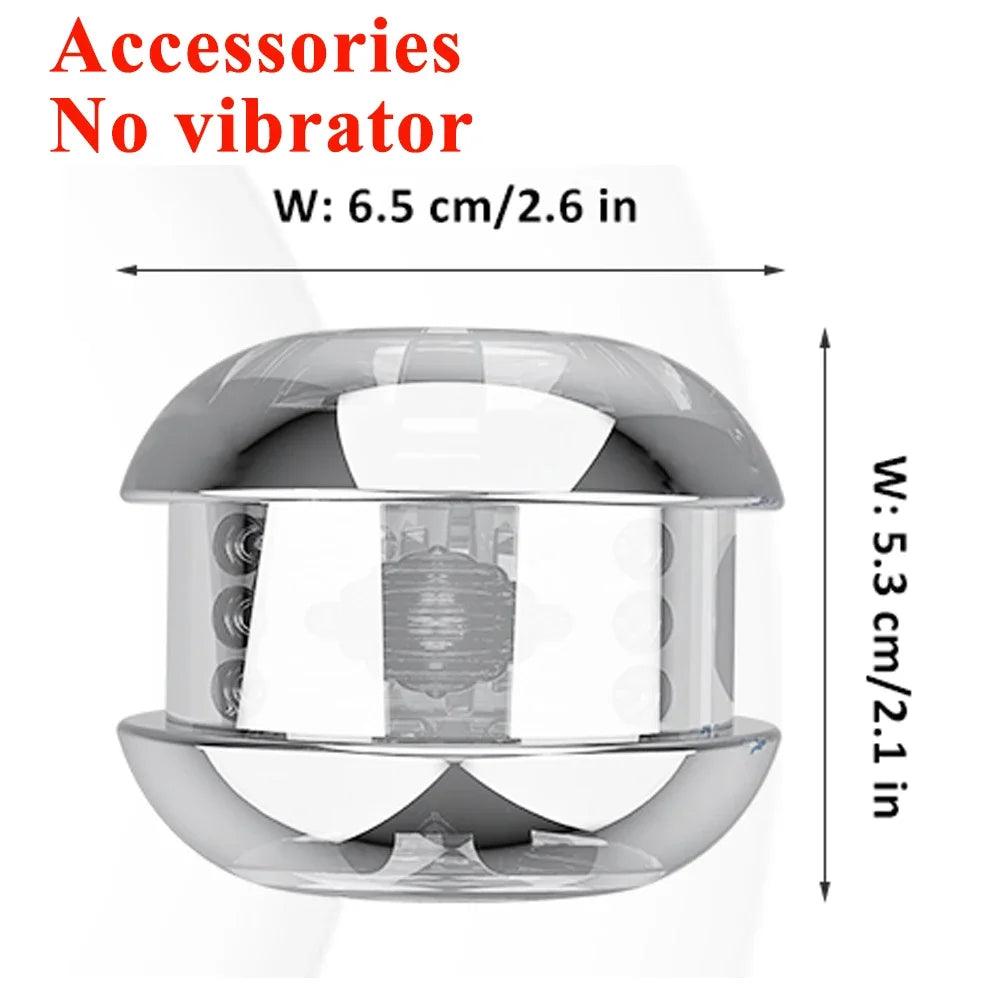 Detail shot of base or attachment on automatic telescopic cup for ultimate pleasure experience