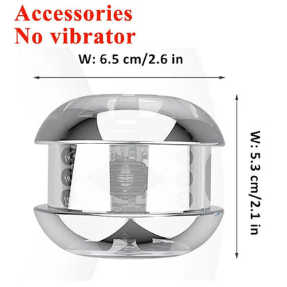 Detail shot of base or attachment on automatic telescopic cup for ultimate pleasure experience