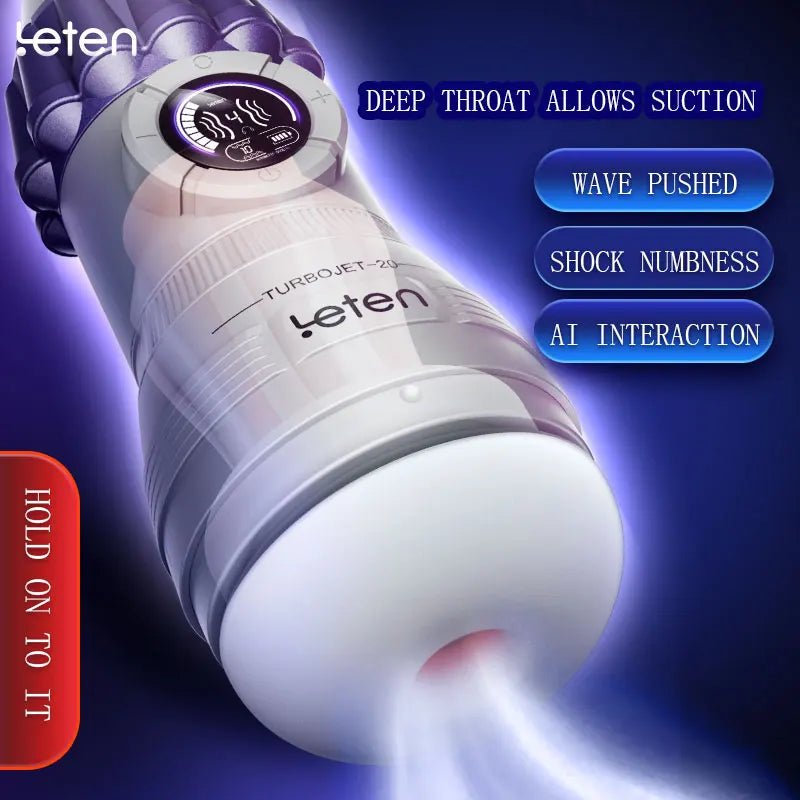 Front view of new vortex spray 2.0 voice interaction cup for men tool on white background