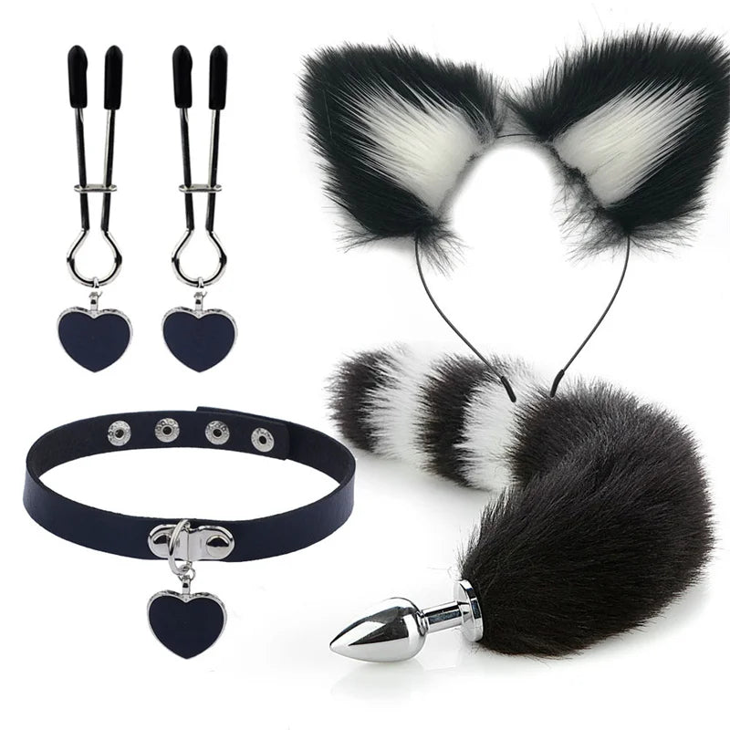 Flat-lay of all accessories in the cosplay bundle