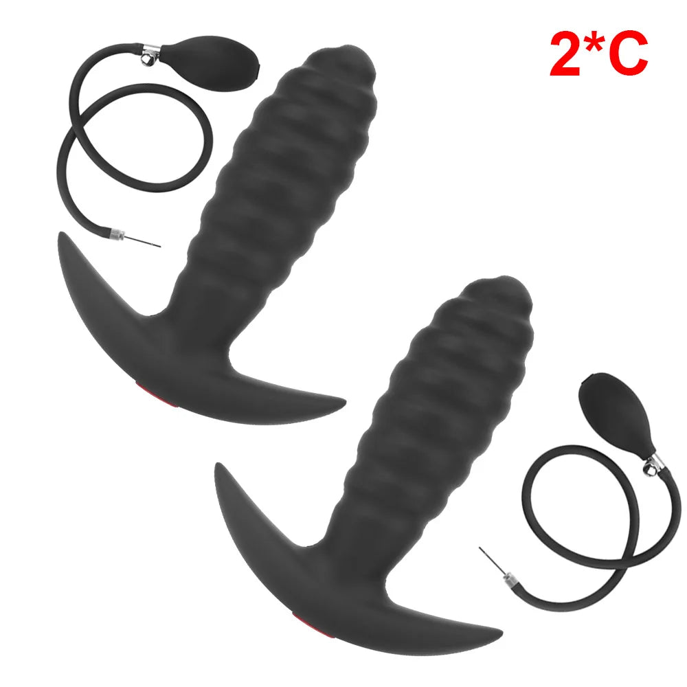 Inflatable plug laid flat with accessories