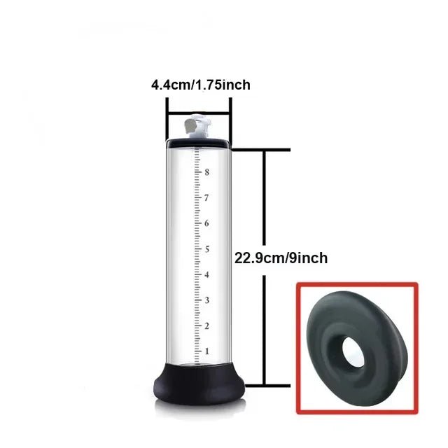 Clear cylinder showing size